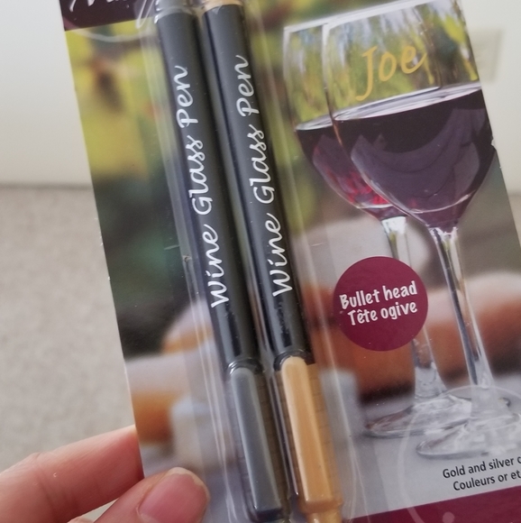 NWT Metallic Wine Glass Pens - Picture 1 of 2